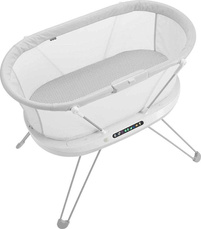 Photo 1 of Fisher-Price Luminate Bassinet – Customizable Bedside Crib with Music, Lights, Vibrations, and Sound Detection for Newborns and Infants
