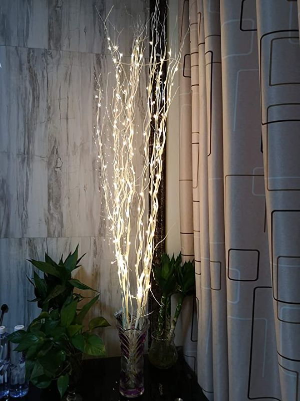 Photo 2 of 1 ZJ RIGHT R 51Inch LED Natural Willow Twig Lighted Branch for Christmas Wedding Party Home Decoration Battery Powered DIY
