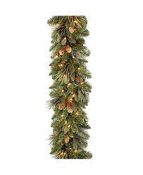 Photo 1 of National Tree Company 9' x 10" Carolina Pine Garland with flocked cones & 100 Ba