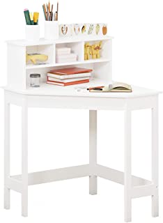 Photo 1 of Corner Desk with Storage and Hutch for Small Space, Kids Corner Desk with Reversible Hutch for Girls Boys, Study Computer Desk Workstation & Writing Table for Home School Use, White