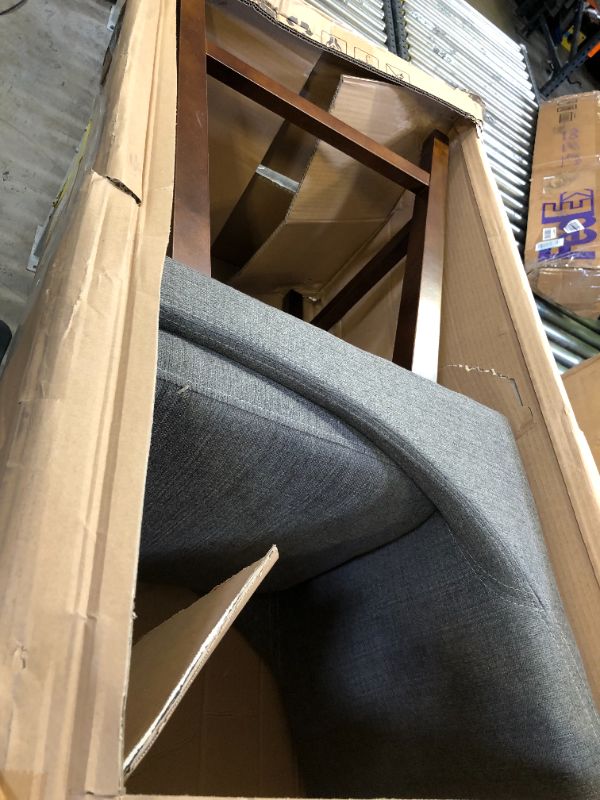 Photo 3 of Amazon Brand – Stone & Beam Alaina Contemporary High-Back Swivel Seat Counter Stool, 39"H, Grey
