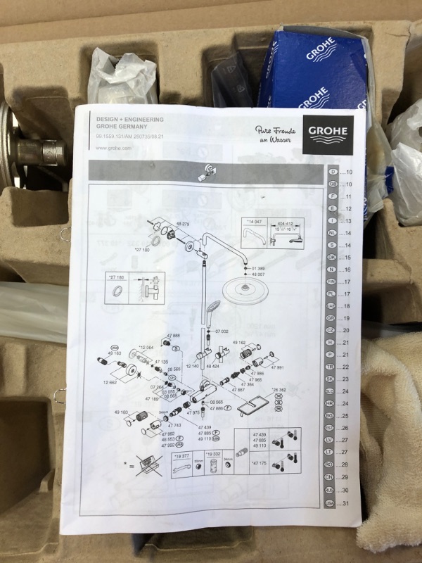 Photo 4 of Grohe 26 128 2 Euphoria Retrofit Shower with Shower Head, Hand Shower, Slide Bar, Shower Arm, and Hose
