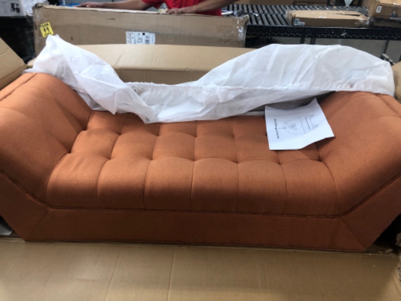 Photo 3 of Chaise sofa lounger orange 18x52x10in