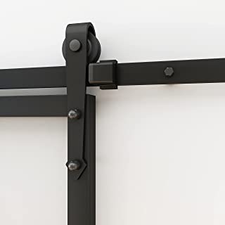 Photo 1 of BARNSMITH 6.6FT Sliding Barn Door Hardware Kit Heavy Duty Side Mounted Arrow Hangers Only for Aluminum Glass Barn Door -Simple and Easy to Install