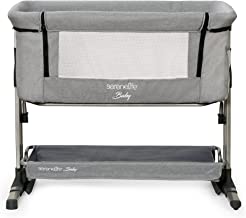 Photo 1 of Baby Bassinet Bedside Sleeper Easy Folding Portable Crib for Newborn 3 in 1 Bedside Bassinet Crib for Safe co Sleeping with Storage Basket Adjustable Height and Wheels Travel Bag Included (Gray)