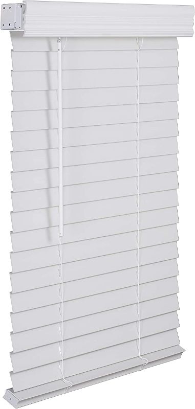 Photo 1 of 34.125"WX84"H CORDLESS 2" FAUX WOOD BLIND WHITE/BLANCO