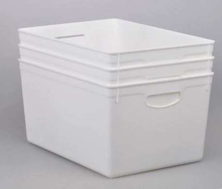 Photo 1 of 3ct Large Plastic Rectangle Storage Bin White - Bullseye's Playground™
4PACK