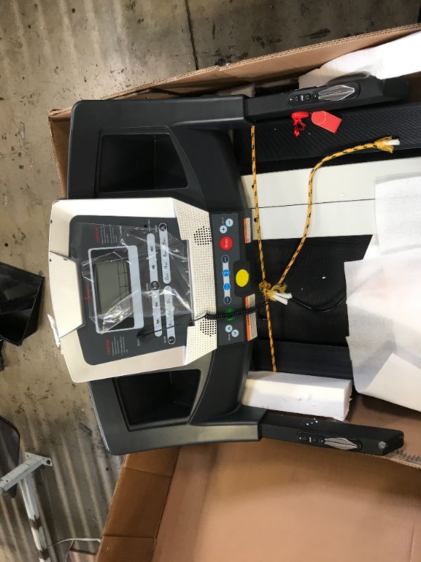 Photo 5 of Sunny Health & Fitness SF-T7515 Smart Treadmill with Auto Incline, Speakers, Bluetooth, LCD and Pulse Monitor, Phone Function, 240 LB Max Weight , grey
