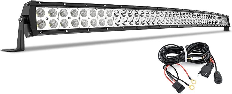 Photo 1 of YITAMOTOR 52 inches Curved Led Light Bar Off Road Driving Lights with Mounting Brackets and Wiring Harness Compatible for Jeep, Pickup, Truck, SUV, ATV, 4X4, 4WD, Spot Flood Fog Light 300W LED
