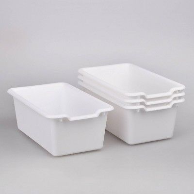 Photo 1 of 4ct Plastic Storage Bin White - Bullseye's Playground™ 6 pack 
