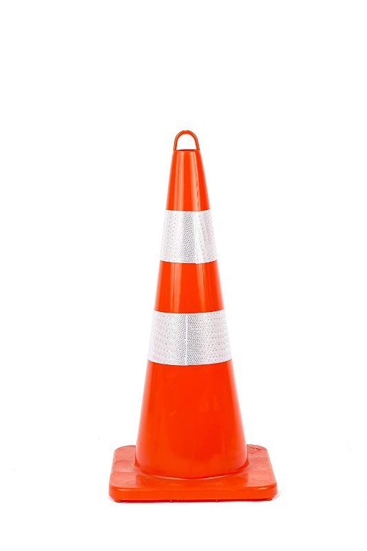 Photo 1 of  28'' inch Traffic Safety Cone with Reflective Collars, Unbreakable PVC Orange Construction Cones for Home Road Parking Use