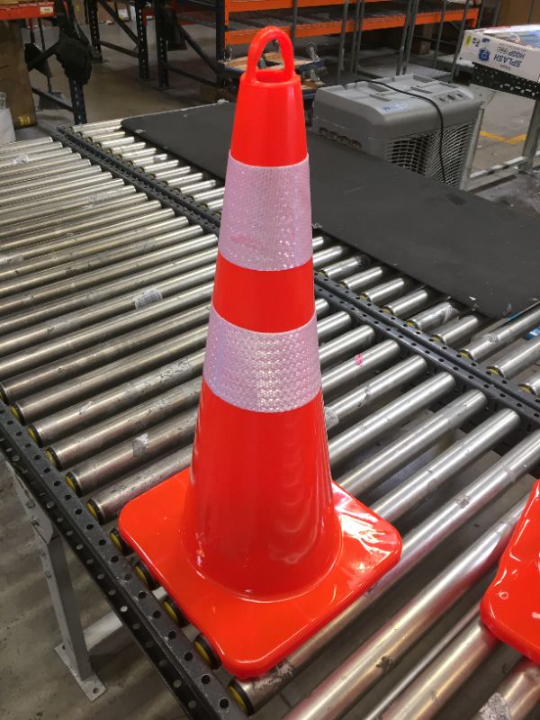 Photo 2 of  28'' inch Traffic Safety Cone with Reflective Collars, Unbreakable PVC Orange Construction Cones for Home Road Parking Use