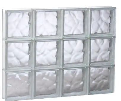 Photo 1 of 31 in. x 23.25 in. x 3.125 in. Frameless Wave Pattern Non-Vented Glass Block Window
