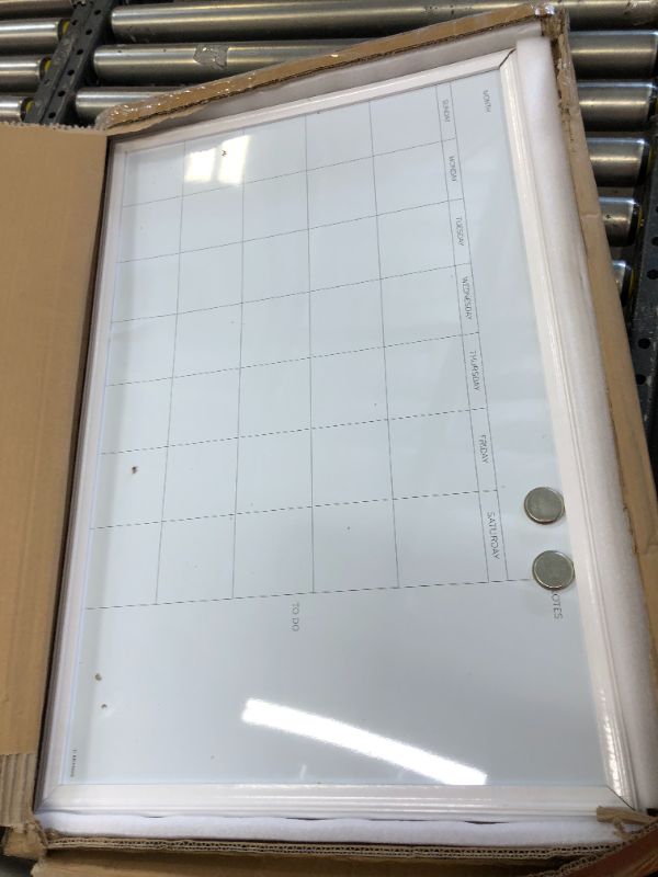 Photo 3 of U Brands Magnetic Dry Erase Calendar Whiteboard, 30" x 20", White Decor Frame (2075U00-01)
