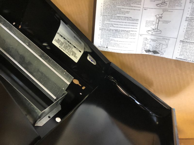 Photo 1 of Broan-NuTone 40000 Series 30 in. Under Cabinet Range Hood with Light in Black --- DAMAGE TO CORNERS 
