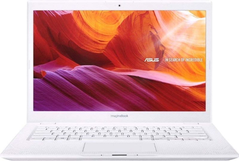 Photo 1 of 2019 ASUS ImagineBook MJ401TA Laptop Computer| Intel Core m3-8100Y up to 3.4GHz| 4GB Memory, 128GB SSD| 14" FHD, Intel UHD Graphics 615| 802.11AC WiFi, USB Type-C, HDMI, Textured White| Windows 10 ---- DOES NOT CHARGE. MARKING AS NON FUNCTIONAL. 

