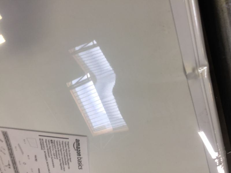 Photo 3 of Amazon Basics Magnetic Dry Erase White Board, 36 x 24-Inch Whiteboard - Silver Aluminum Frame---CRACKED ON BACK AND DENTED ON SIDE---
