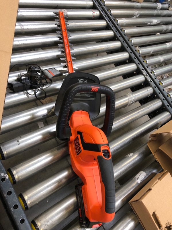 Photo 2 of BLACK+DECKER 20V MAX Cordless Hedge Trimmer with Extra Lithium Battery 2.0 Amp Hour (LHT2220 & LBXR2020-OPE)
