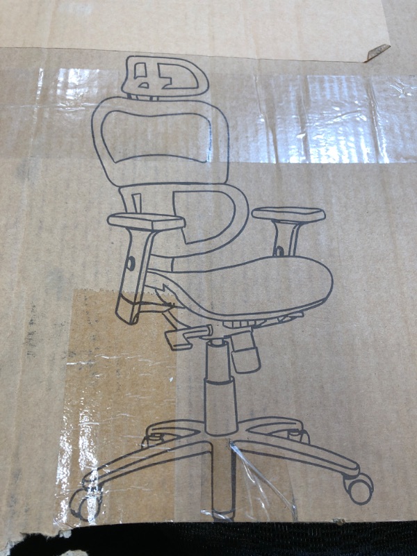 Photo 1 of ERGONOMIC OFFICE CHAIR. SEE PICTURES. UNKNOWN BRAND/MODEL.
LOOSE HARDWARE IN BOX. POSSIBLY MISSING SOME.