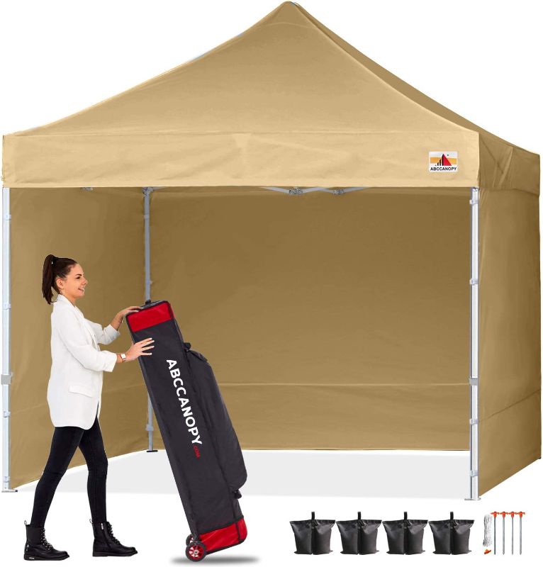 Photo 1 of ABCCANOPY Ez Pop Up Canopy Tent with Sidewalls Commercial -Series, Beige
