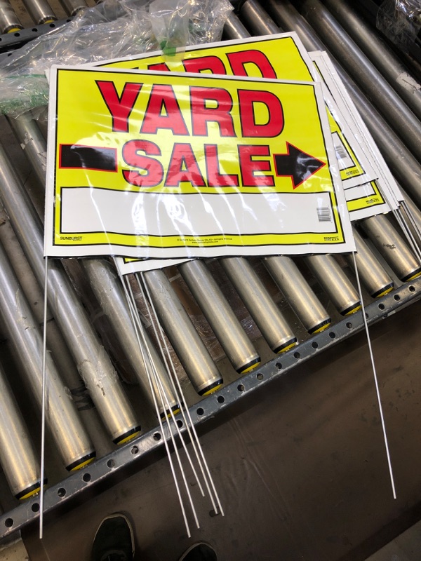 Photo 2 of 14 X 22 GARAGE SALE SIGN WITH STAKE - 10 PACK
