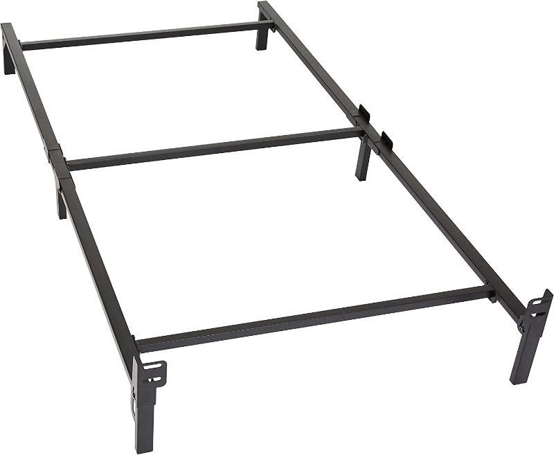 Photo 1 of Amazon Basics Metal Bed Frame, 6-Leg Base for Box Spring and Mattress - Twin, 74.5 x 38.5-Inches, Tool-Free Easy Assembly
OUT OF BOX ITEM 