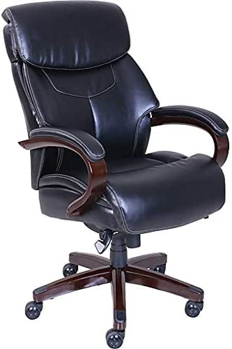 Photo 1 of La-Z-Boy 45783A Bellamy Bonded Leather Executive Office Chair with Memory Foam Cushions, Black
