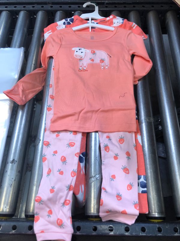 Photo 2 of Carter's Just One You® Toddler Girls' 4pc Cows Snug Fit Pajama Set - Pink
size 4T