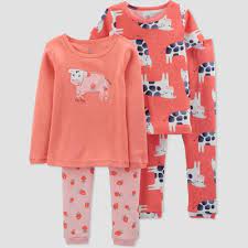Photo 1 of Carter's Just One You® Toddler Girls' 4pc Cows Snug Fit Pajama Set - Pink
size 4T