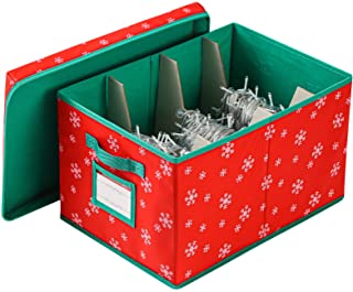 Photo 1 of Christmas Light Storage Box with 3 Cardboard Wraps[1-pack] Xmas Holiday Light Bulbs Storage Containers Christmas Light Storage Organizers Bins (Red, 1)
