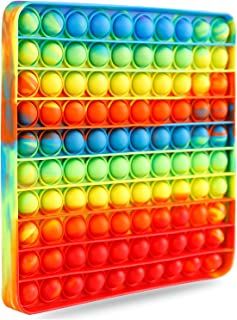 Photo 1 of 100 Bubble Jumbo Toy for Kids Adult, Giant Huge Large Mega 20cm 8 Inch Big Press Pop Poppop Poop Popper Po it Sensory Austim Anxiety ADHD Stress Relief Game Square Rainbow 2 pack 
