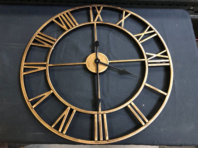 Photo 1 of BRASS FINISH WALL MOUNTED CLOCK 2FT 