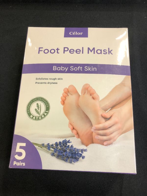 Photo 2 of ??Foot Peel Mask (5 Pairs) - Foot Mask for Baby soft skin - Remove Dead Skin | Foot Spa Foot Care for women Peel Mask with Lavender and Aloe Vera Gel for Men and Women Feet Peeling Mask Exfoliating
