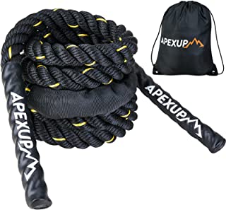 Photo 1 of APEXUP Heavy Jump Ropes for Fitness, Weighted Adult Skipping Rope Exercise Battle Ropes with Storage Bag for Total Body Workouts and Power Training
