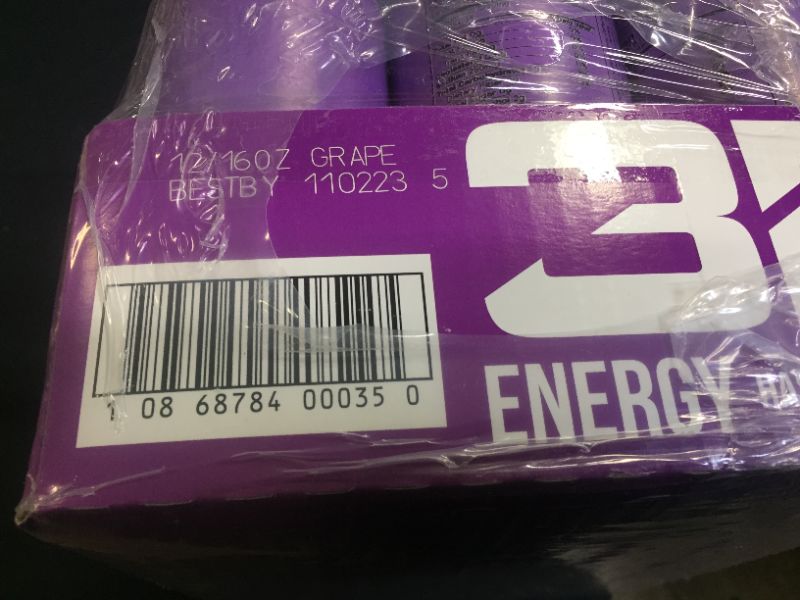 Photo 3 of 3D Energy Drink (Case of 12) - Grape (Purple) BEST BY NOV 2 2023

