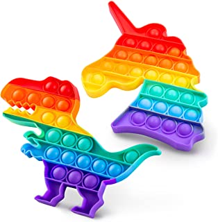 Photo 1 of Chuchik Push Pop Bubble Fidget Sensory Toy with Improved Clicking Sound–Fidget Poppers, Bubble Popping Sensory Toy – Premium BPA Free Silicone Poppet Fidget Toy Rainbow Unicorn & Dinosaur 2 PC IN EACH BAG---- 5 PACKS