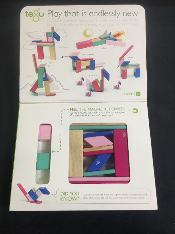 Photo 2 of 14 Piece Tegu Magnetic Wooden Block Set, Blossom (BRAND NEW)