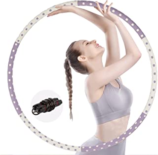 Photo 1 of Weighted Exercise Hoops, Exercise Hoop for Adult, 2LB Weighted Hoop, Upgrade Stainless Steel Core, with Soft Thicker Foam Workout Hoops, 6 Detachable Sections for Fitness/Sports/Massage/Weight Loss
