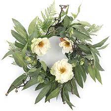 Photo 1 of ALLHANA CLORIS ART WREATH FOR FRONT DOOR 24 INCH ARTIFICAL EUCALYPTUS