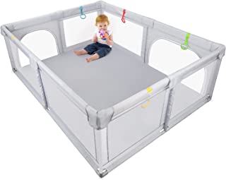 Photo 1 of Baby Playpen Portable Kids Safety Play Center Yard Home Indoor Fence Anti-Fall Play Pen, Playpens for Babies, Extra Large Playard, Anti-Fall Playpen(Grey) (possibly missing pieces, item was used prior)
