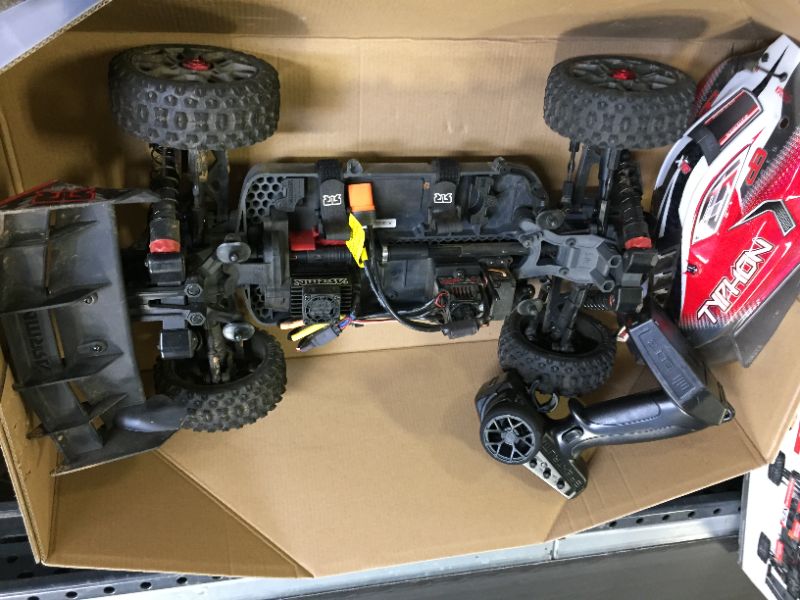 Photo 3 of (PARTS ONLY, MISSING BATTERIES TRANSMITTER, CHARGER, MAJOR SCRATCHES ON ITEM) 
ARRMA 1/8 Typhon 4X4 V3 3S BLX Brushless Buggy RC Truck RTR (Transmitter and Receiver Included, Batteries and Charger Required), Red, ARA4306V3
