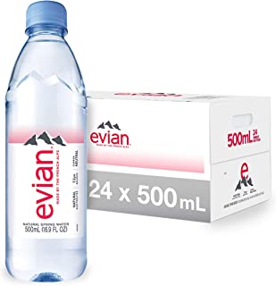 Photo 1 of (EXP NOV 2021)evian Natural Spring Water , Naturally Filtered Spring Water in Individual-Sized Plastic Bottles 16.9 Fl Oz (Pack of 24)