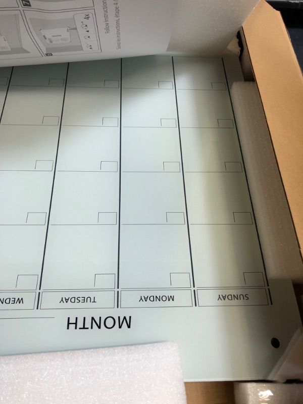 Photo 1 of Quartet Magnetic Whiteboard Calendar, 3' x 2', Glass Dry Erase White Board Planner for Homeschool Supplies & Home Office Organization, 2 Magnets, 1 Dry Erase Marker, Frameless Infinity (GC3624F) - factory sealed 

