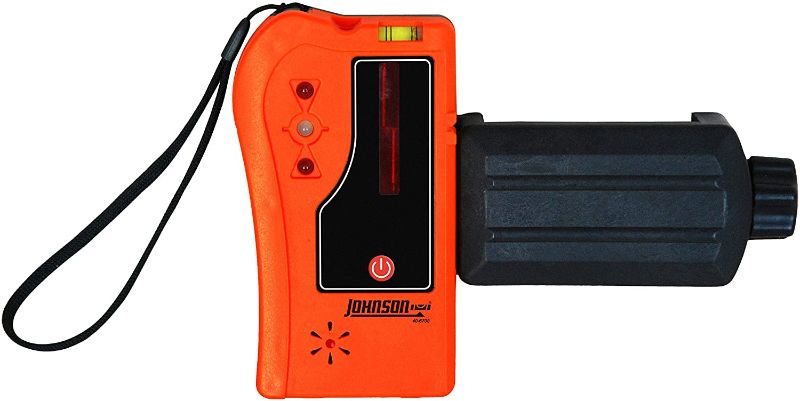 Photo 1 of Johnson Level & Tool 40-6705 One-Sided Laser Detector w/Clamp for Red Beam Rotating Lasers, 4.50 "x 2.50 ", Red Beam, 1 Laser Detector [ power works ] box opened and used
