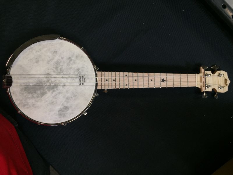 Photo 2 of Banjo Ukulele, AKLOT Concert 23 inch Remo Drumhead Open Back Maple Body 15:1 Advanced Tuner with Two Way Truss Rod Gig Bag Tuner String Strap Picks
