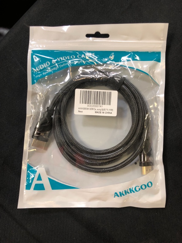 Photo 2 of AKKKGOO 8K HDMI Cable 4.9ft HDMI 2.1 Cable Real 8K, High Speed 48Gbps 8K(7680x4320)@60Hz, 4K@120Hz Dolby Vision, HDCP 2.2, 4:4:4 HDR, eARC Compatible with Apple TV, Samsung QLED TV (1.5M)
