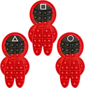 Photo 1 of Push Pop Fidget Toys,3Pcs Squid It Game Pop Fidget Toys for Kids and Adults Birthday (Red)
