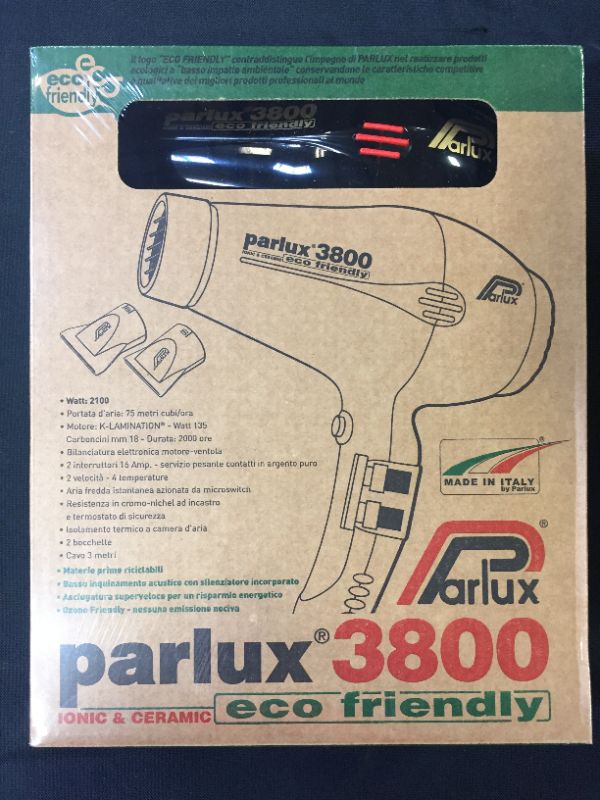 Photo 3 of Parlux 3800 Eco Friendly Ionic and Ceramic Black Hair Dryer 
