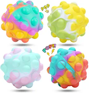 Photo 1 of FiGoal 4 PCS Pop Stress Balls Fidget Toy, 3D Anti-Pressure Squeeze Pop Ball Autism Special Needs Stress Reliever, Squeeze Sensory Tools to Relieve Emotional Stress for Kids Adults
