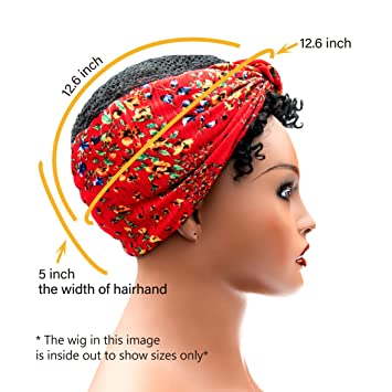 Photo 1 of Adotkit Black Short Tight Afro Curly Red Headband Wig Hair Synthetic Short Wigs For Black Women Synthetic Heat Resistant Fiber Wig Hair For Daily Wear (7.5 Inches)
